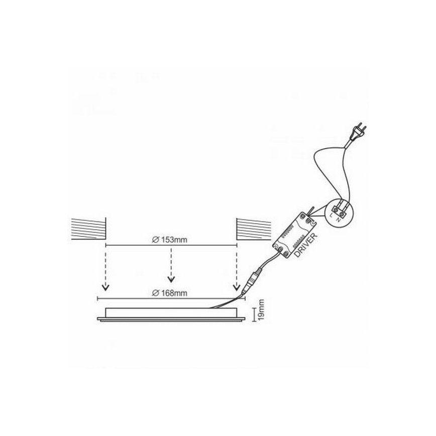 LED indbygningslampe LED/12W/230V
