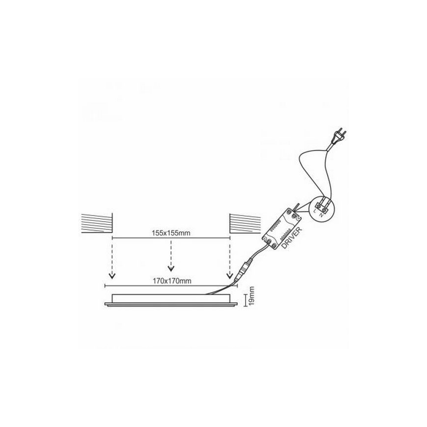 LED indbygningslampe LED/12W/230V