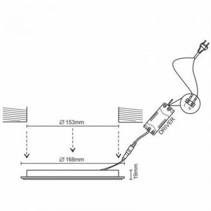 LED indbygningslampe LED/12W/230V