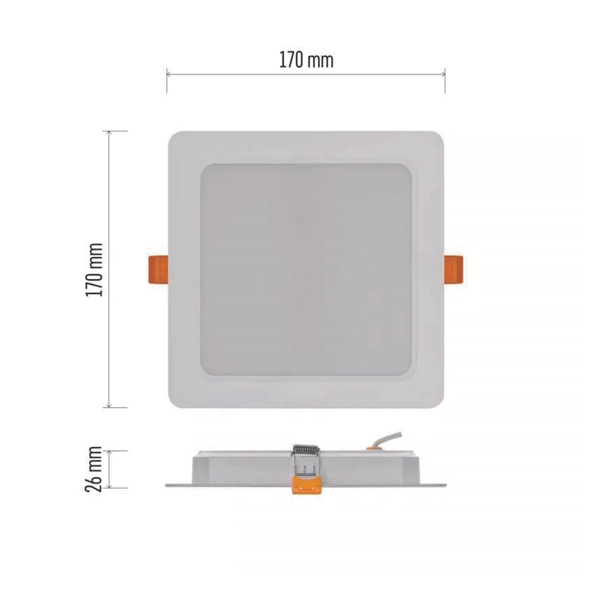 LED indbygningslampe LED/18W/230V 17x17 cm hvid