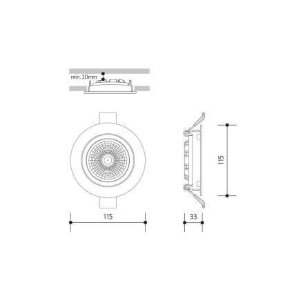 LED indbygningslampe LED/18W/230V 3000K diameter 11,5 cm hvid