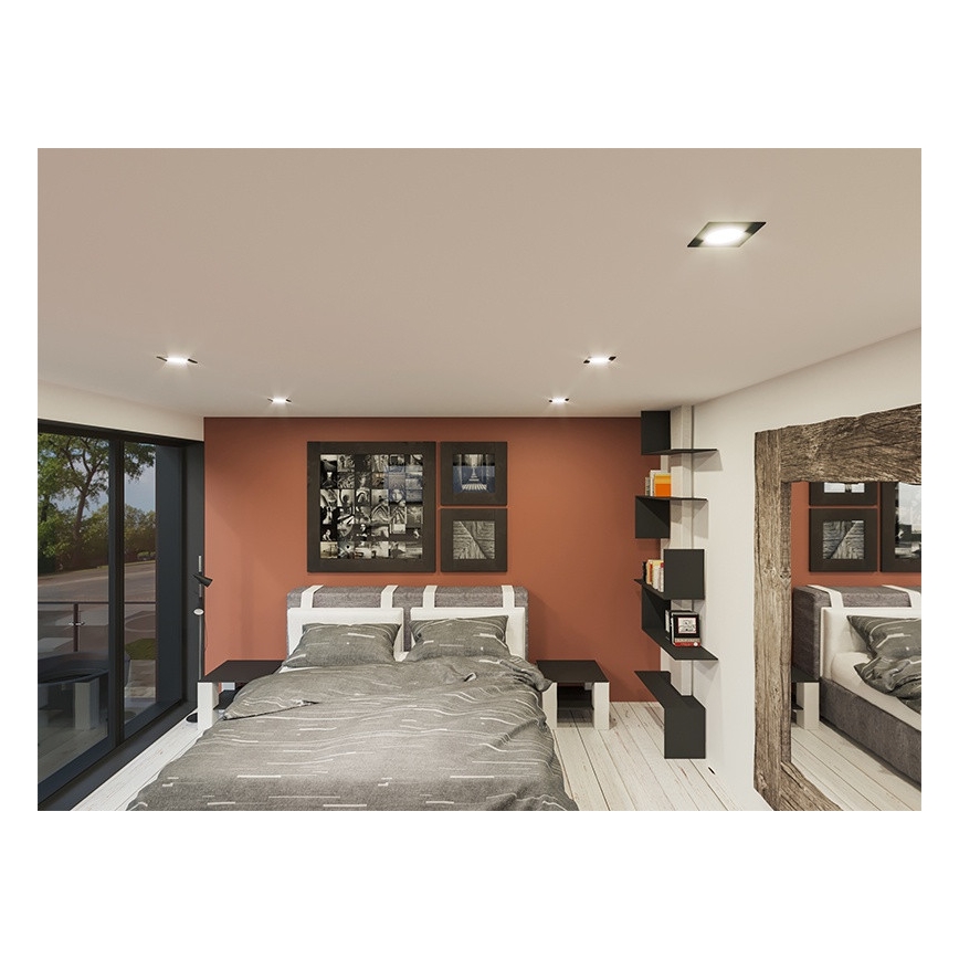 LED indbygningslampe LED/18W/230V 4000K 11,5x11,5 cm sort
