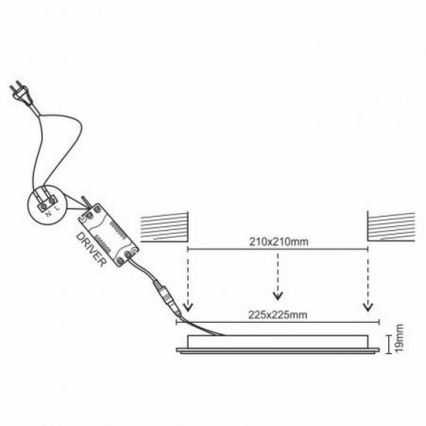 LED indbygningslampe LED/18W/230V