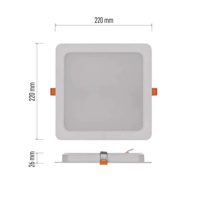 LED indbygningslampe LED/24W/230V 22x22 cm hvid