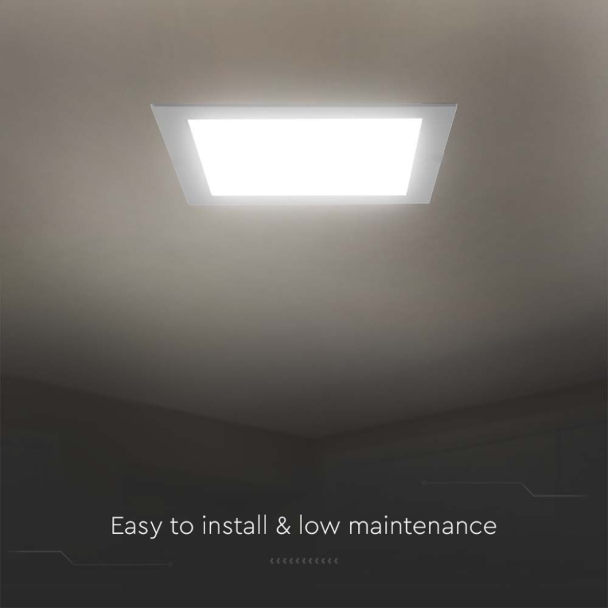 LED indbygningslampe LED/24W/230V 29,5x29,5 cm 3000K hvid