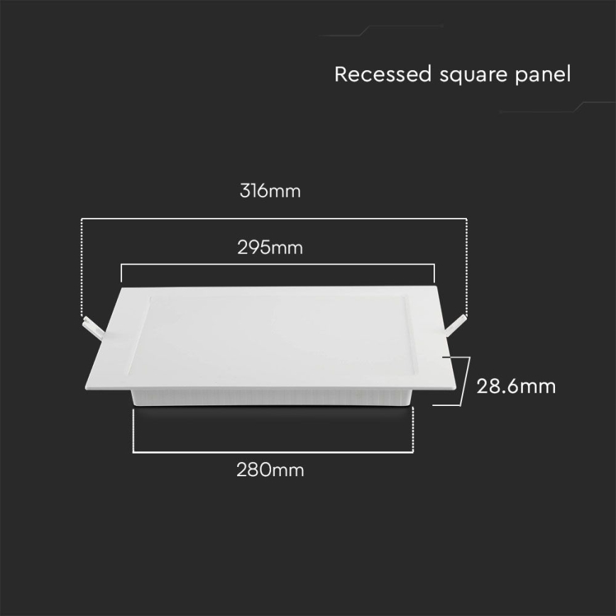 LED indbygningslampe LED/24W/230V 29,5x29,5 cm 6500K hvid