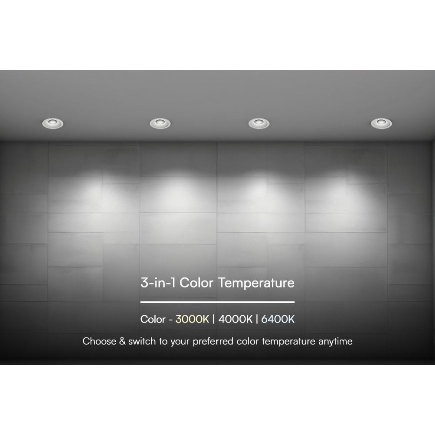 LED indbygningslampe LED/24W/230V 3000/4000/6400K ø 13,5 cm hvid