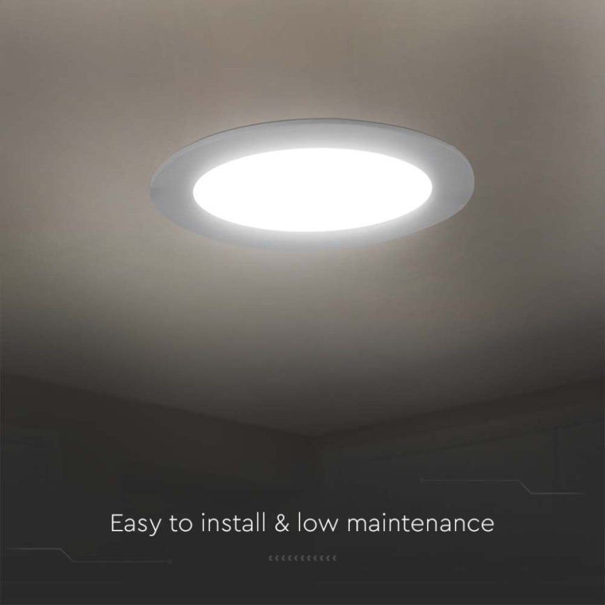 LED indbygningslampe LED/24W/230V diameter 29,6 cm 4000K hvid