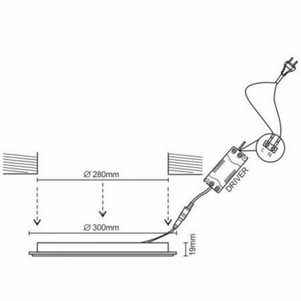 LED indbygningslampe LED/24W/230V