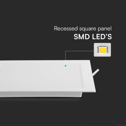 LED indbygningslampe LED/6W/230V 12x12 cm 3000K hvid