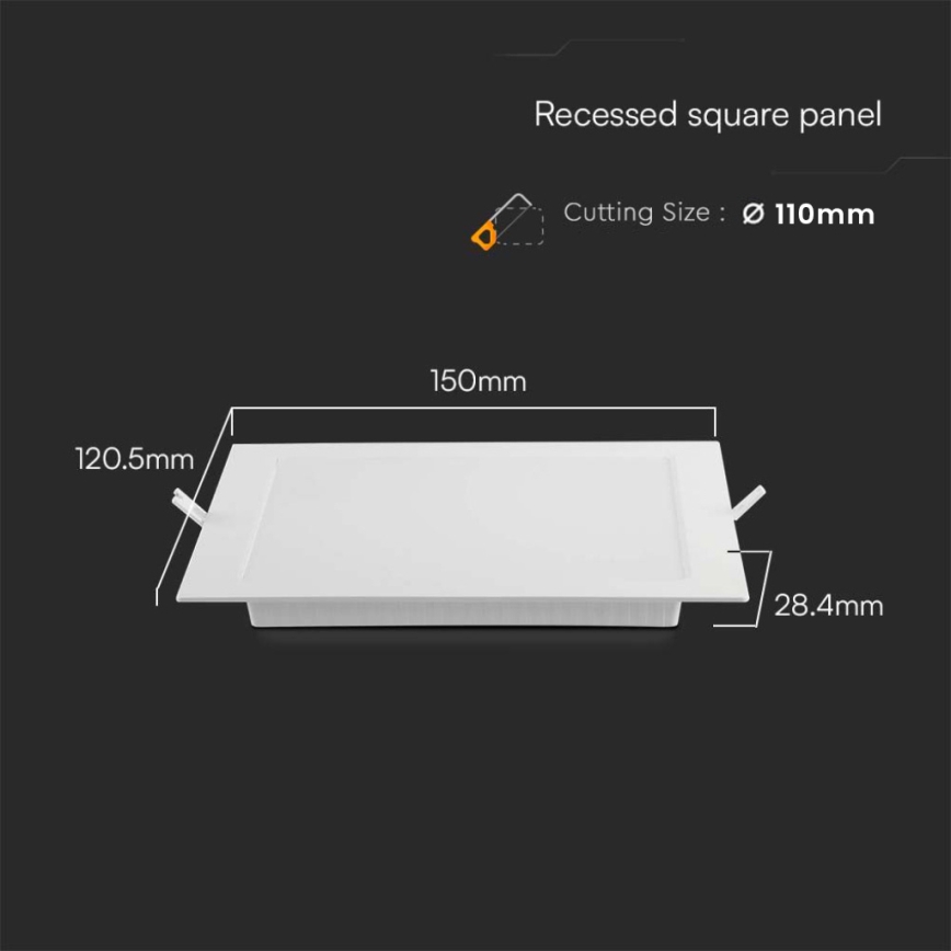 LED indbygningslampe LED/6W/230V 12x12 cm 6500K hvid