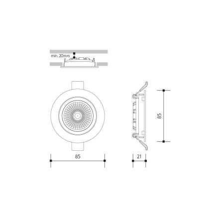 LED indbygningslampe LED/6W/230V 4000K diameter 8,5 cm hvid