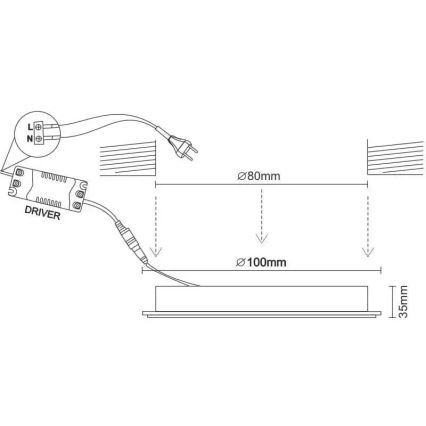 LED indbygningslampe LED/7,5W/230V 4000K hvid/guldfarvet