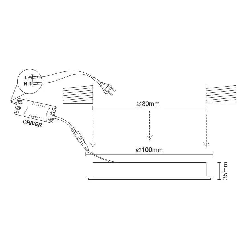 LED indbygningslampe LED/7,5W/230V 4000K hvid/guldfarvet