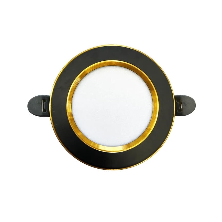 LED indbygningslampe LED/7,5W/230V 4000K sort/guldfarvet