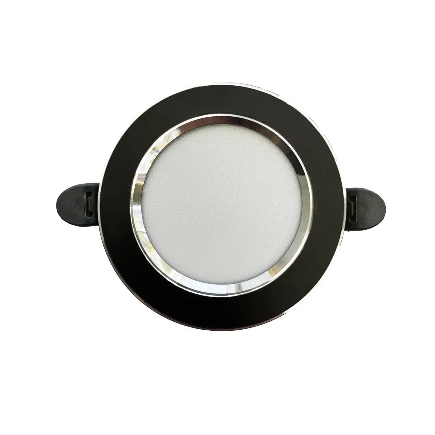 LED indbygningslampe LED/7,5W/230V 4000K sort/sølvfarvet