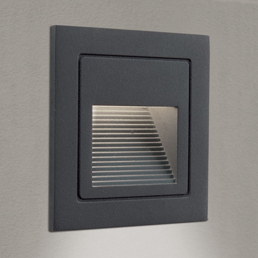 LED Indbygningslampe LORO LED/2W/230V IP65 antracit