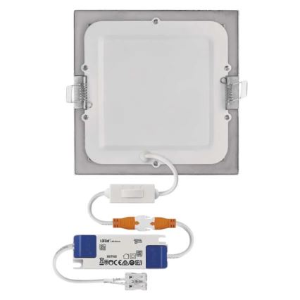 LED indbygningslampe NEXXO LED/12,5W/230V 3000/3500/4000K sølv 17x17 cm