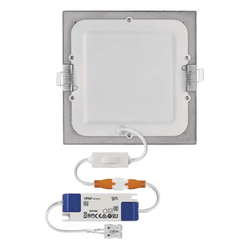 LED indbygningslampe NEXXO LED/12,5W/230V 3000/3500/4000K sølv 17x17 cm