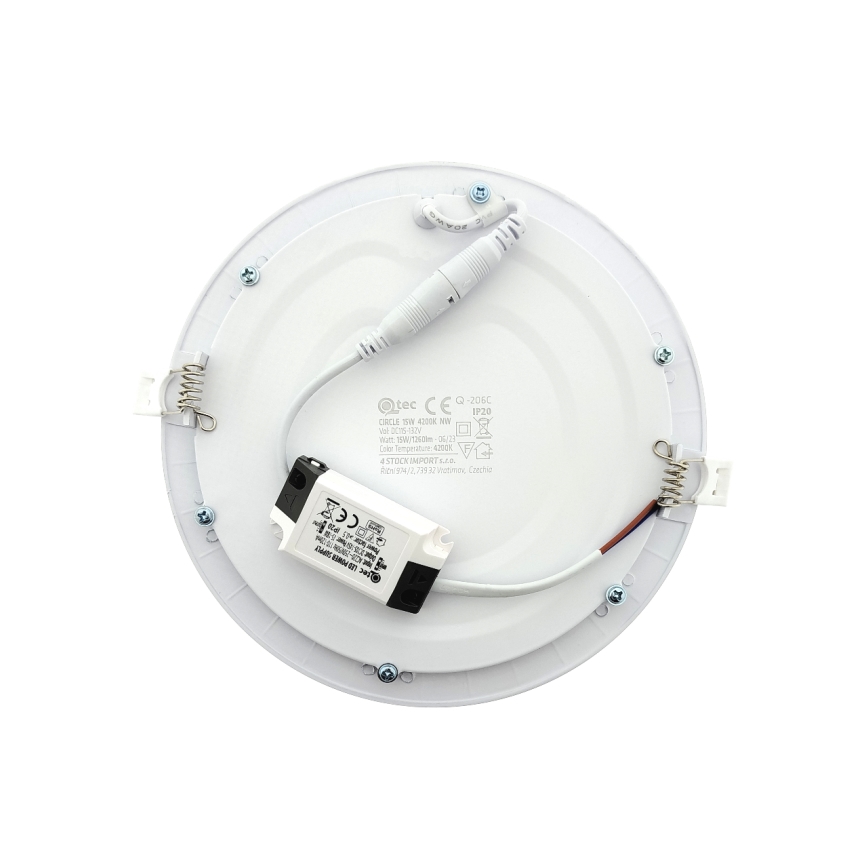 LED indbygningslampe QTEC LED/15W/230V 4200K diameter 18,8 cm