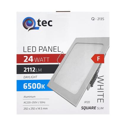 LED indbygningslampe QTEC LED/24W/230V 6500K 29,2x29,2 cm