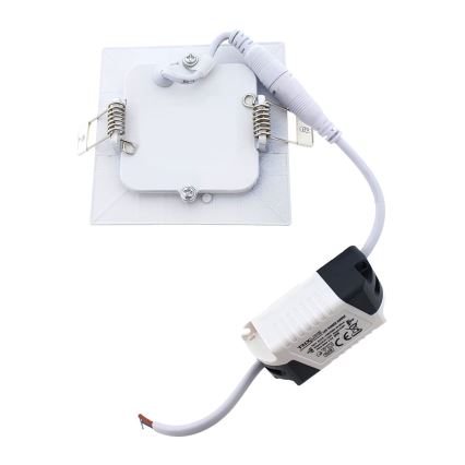 LED indbygningslampe QTEC LED/3W/230V 6500K 8,3x8,3 cm