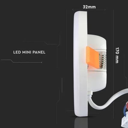 LED indbygningslampe SAMSUNG CHIP LED/18W/230V 3000K