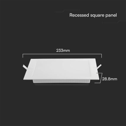 LED indbygningslampe SAMSUNG CHIP LED/18W/230V 4000K 22x22 cm hvid