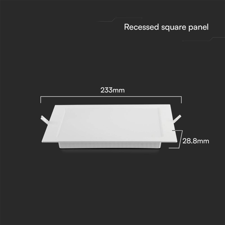 LED indbygningslampe SAMSUNG CHIP LED/18W/230V 4000K 22x22 cm hvid