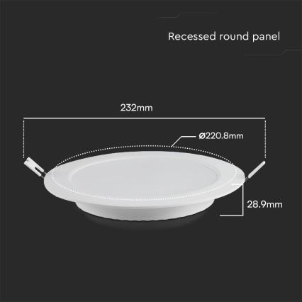 LED indbygningslampe SAMSUNG CHIP LED/18W/230V 4000K diameter 22 cm hvid