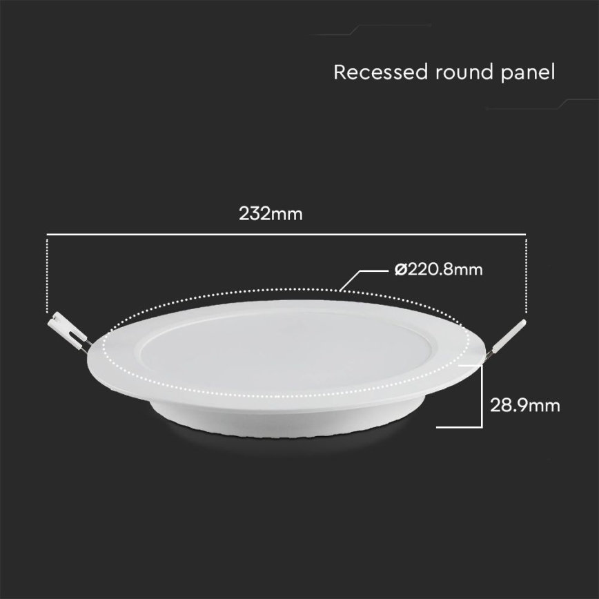 LED indbygningslampe SAMSUNG CHIP LED/18W/230V 4000K diameter 22 cm hvid