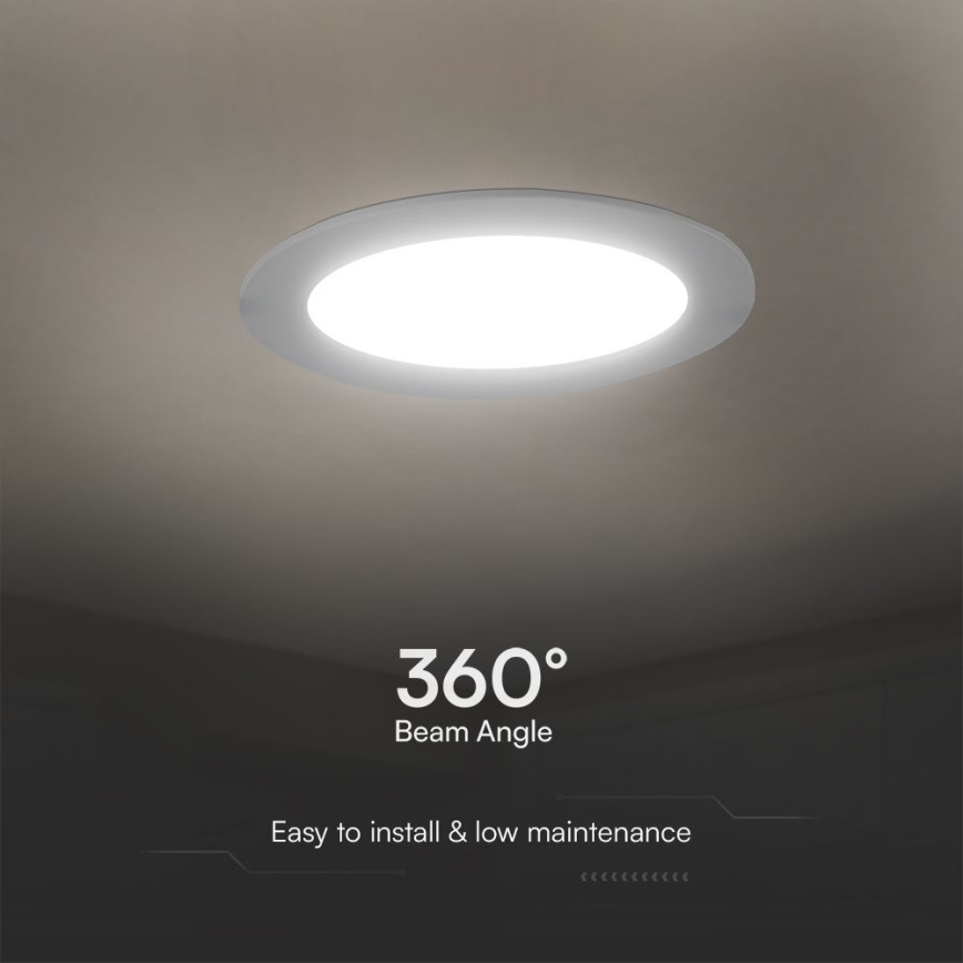 LED indbygningslampe SAMSUNG CHIP LED/18W/230V 6500K diameter 22 cm hvid