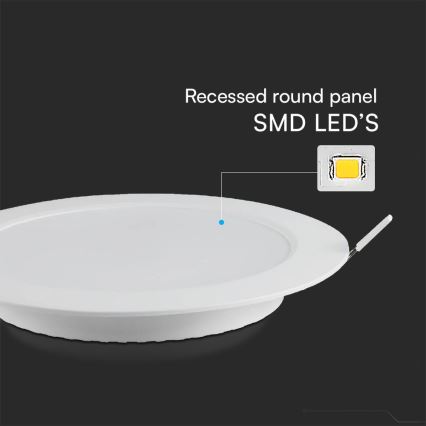 LED indbygningslampe SAMSUNG CHIP LED/18W/230V 6500K diameter 22 cm hvid