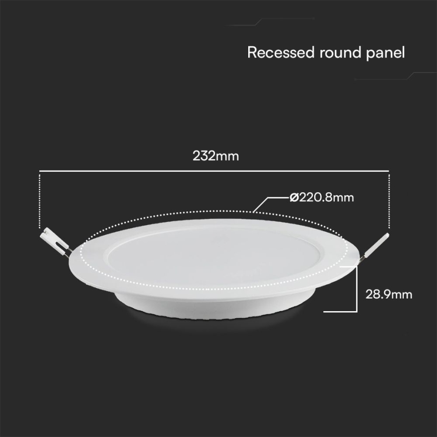 LED indbygningslampe SAMSUNG CHIP LED/18W/230V 6500K diameter 22 cm hvid