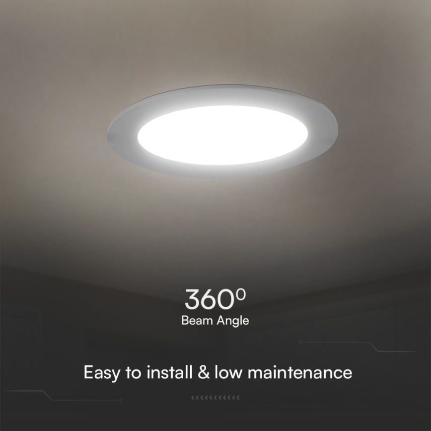 LED indbygningslampe SAMSUNG CHIP LED/24W/230V 3000K diameter 29,4 cm hvid