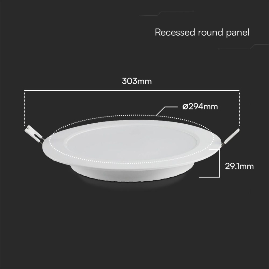 LED indbygningslampe SAMSUNG CHIP LED/24W/230V 3000K diameter 29,4 cm hvid