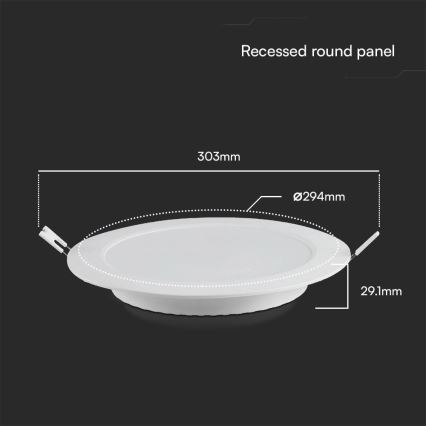LED indbygningslampe SAMSUNG CHIP LED/24W/230V 4000K diameter 29,4 cm hvid