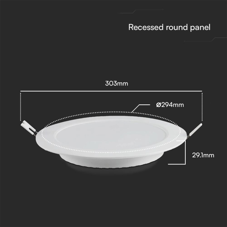 LED indbygningslampe SAMSUNG CHIP LED/24W/230V 4000K diameter 29,4 cm hvid