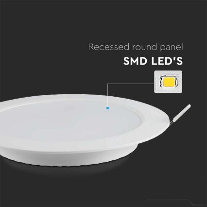 LED indbygningslampe SAMSUNG CHIP LED/3W/230V 6500K diameter 9,5 cm hvid