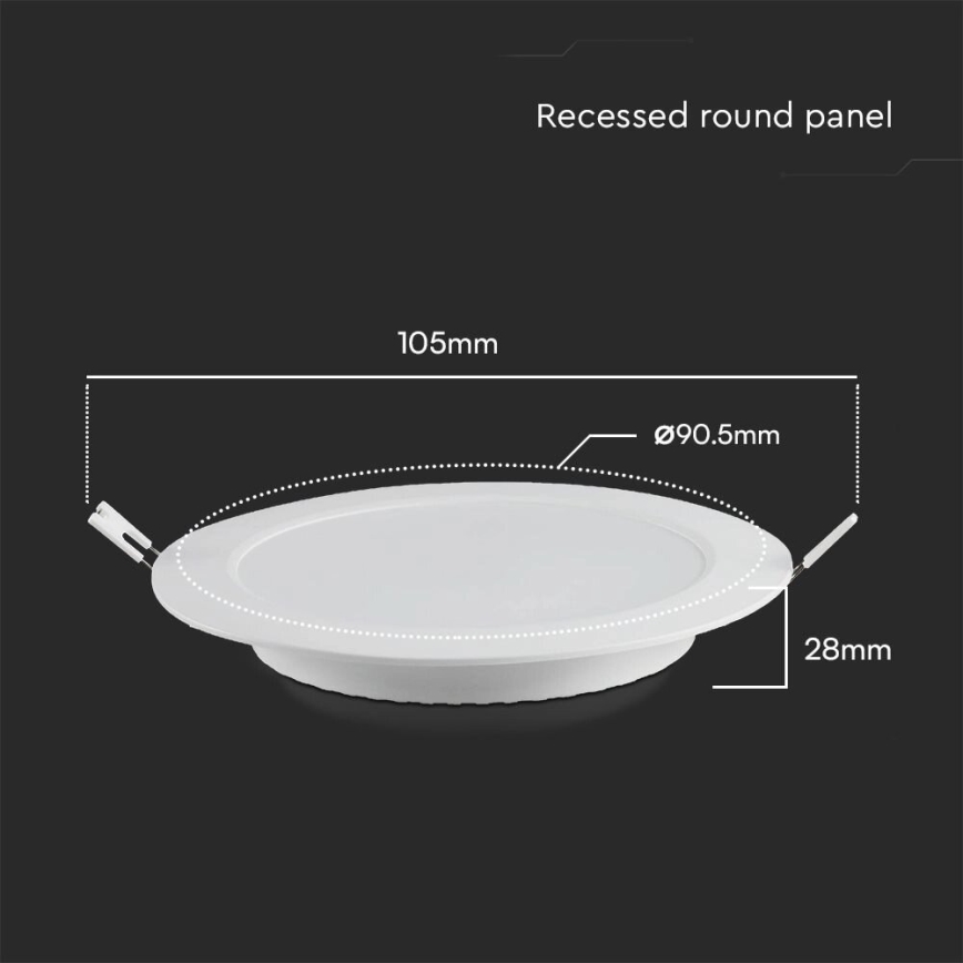 LED indbygningslampe SAMSUNG CHIP LED/3W/230V 6500K diameter 9,5 cm hvid