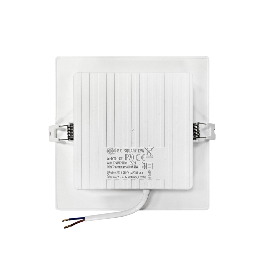 LED indbygningslampe SQUARE LED/12W/230V 4000K 17x17 cm hvid