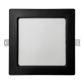 LED indbygningslampe SQUARE LED/12W/230V 4000K 17x17 cm sort
