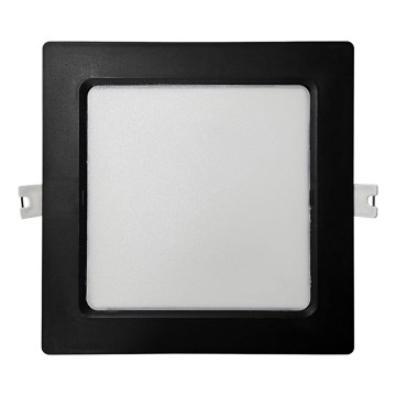 LED indbygningslampe SQUARE LED/12W/230V 4000K 17x17 cm sort
