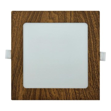 LED indbygningslampe SQUARE LED/12W/230V 4200K 16,8x16,8 cm brun