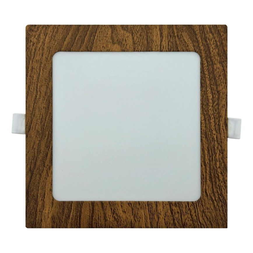 LED indbygningslampe SQUARE LED/12W/230V 4200K 16,8x16,8 cm brun