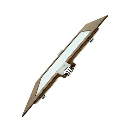 LED indbygningslampe SQUARE LED/12W/230V 4200K 16,8x16,8 cm brun