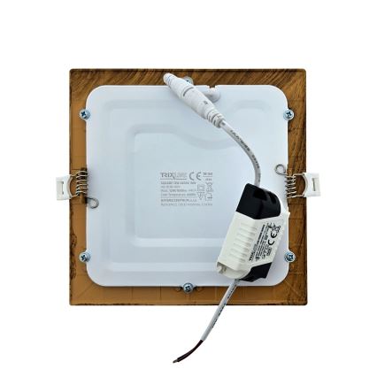 LED indbygningslampe SQUARE LED/12W/230V 4200K 16,8x16,8 cm brun