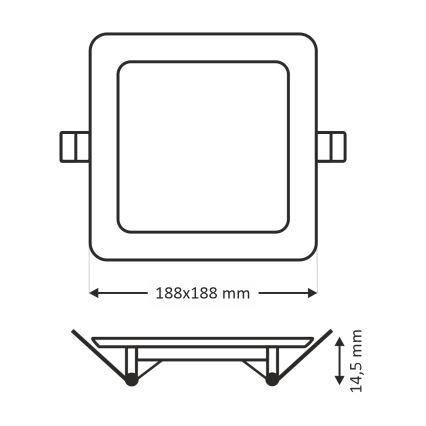 LED indbygningslampe SQUARE LED/15W/230V 6500K 18,8x18,8 cm hvid