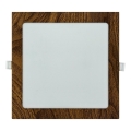 LED indbygningslampe SQUARE LED/18W/230V 4200K 22x22 cm brun