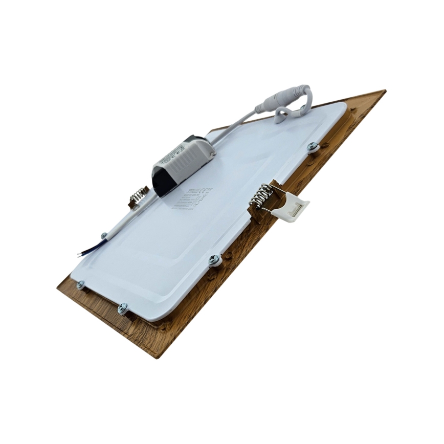 LED indbygningslampe SQUARE LED/18W/230V 4200K 22x22 cm brun
